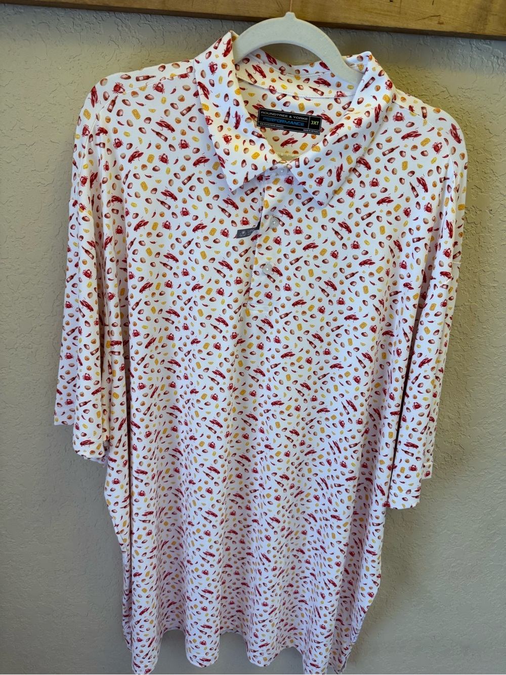 Big & Tall Roundtree & Yorke crawfish boil golf shirt